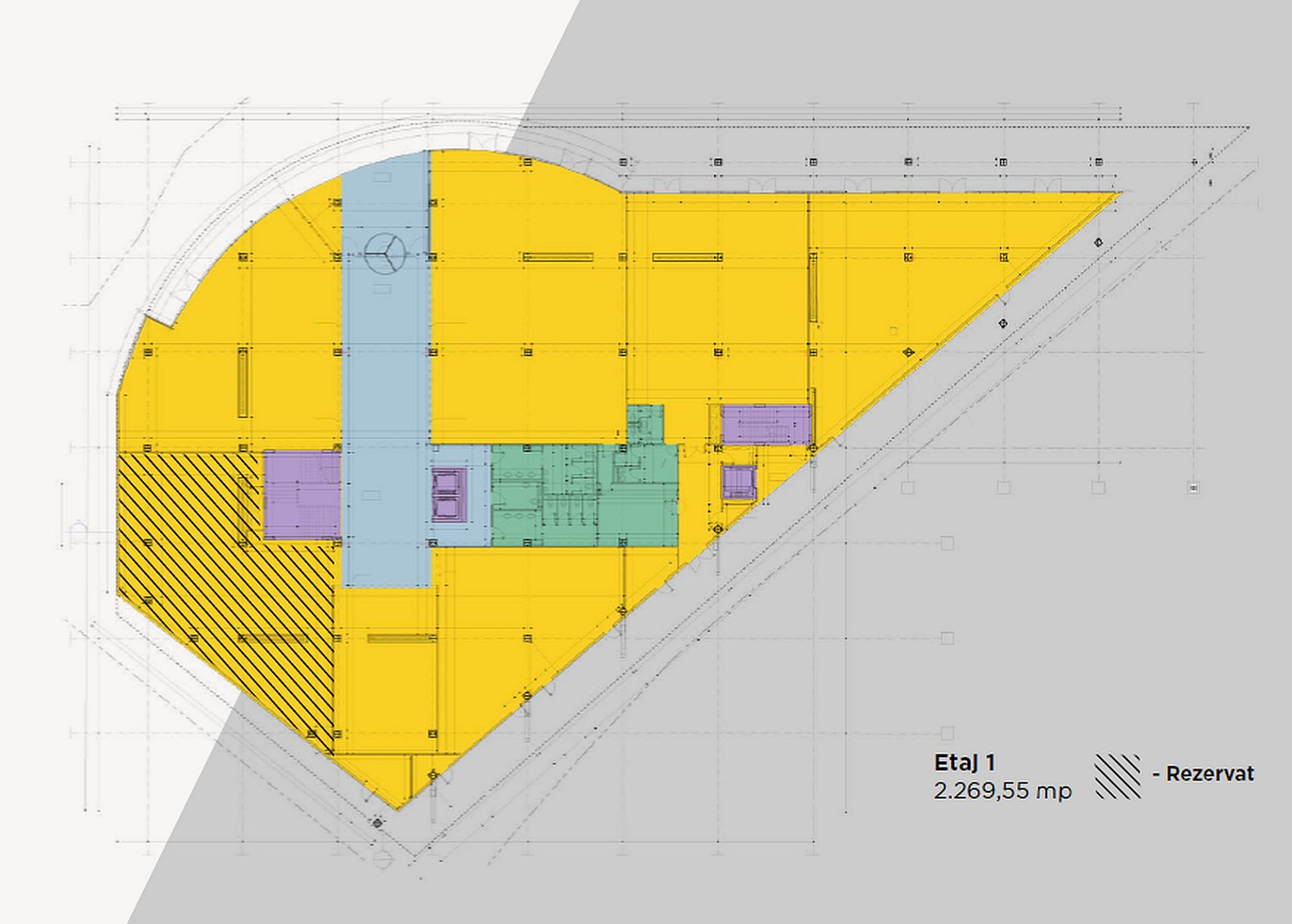 Aria showroom, spatii comerciale de inchiriat, plan etaj 1
