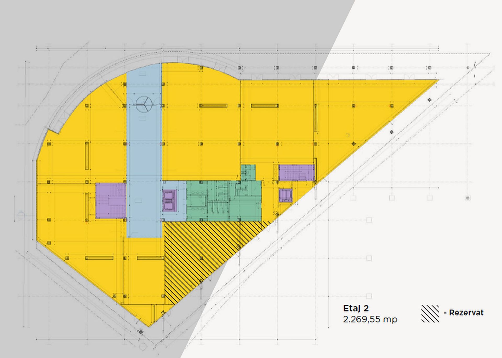 Aria showroom, spatii comerciale de inchiriat, plan etaj 2