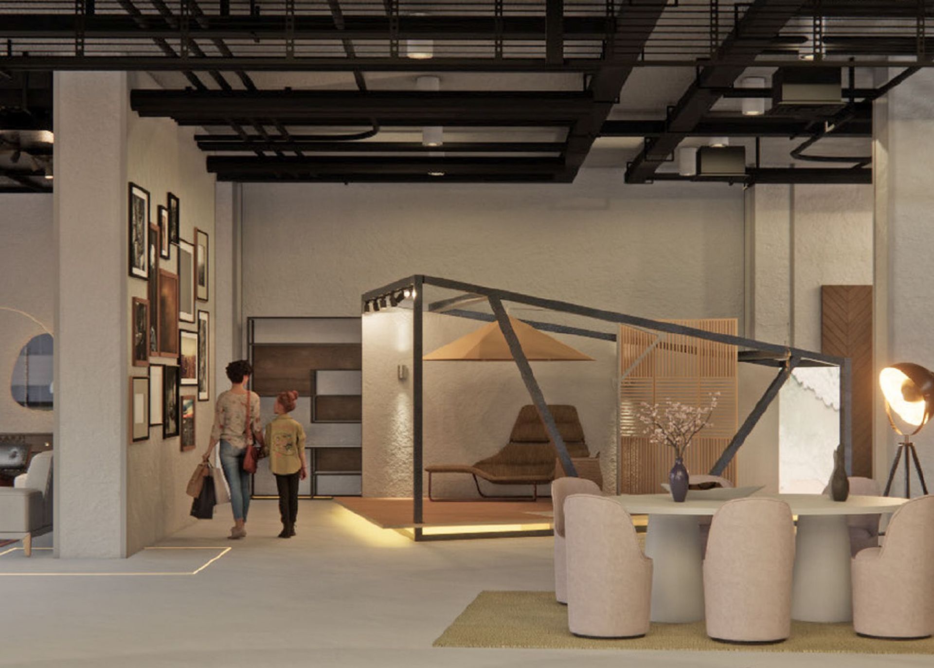 Aria showroom, spatii comerciale de inchiriat, randare spatiu interior