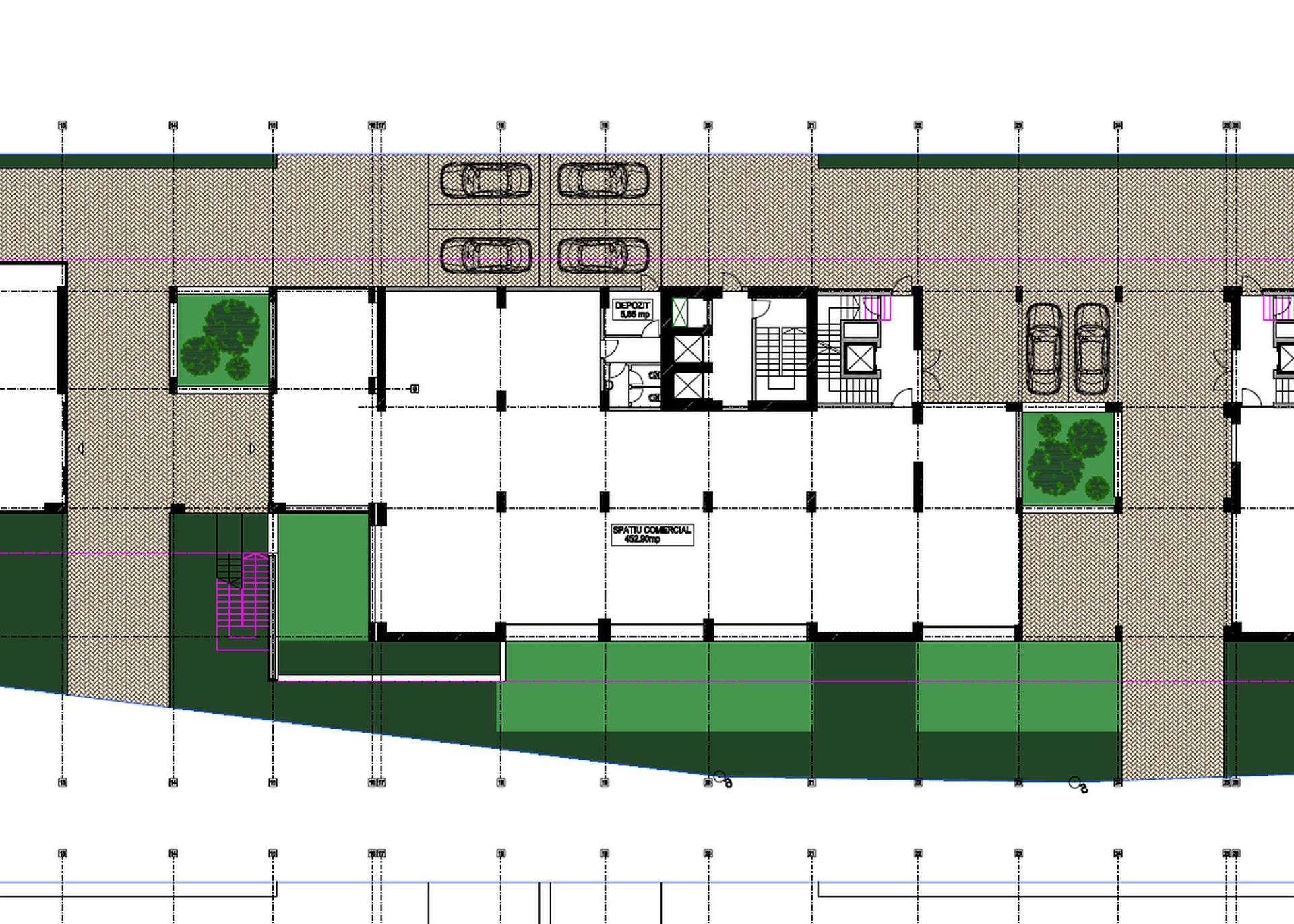 Big Residence spatii comerciale de inchiriat metrou Piata Sudului. Plan spatiu