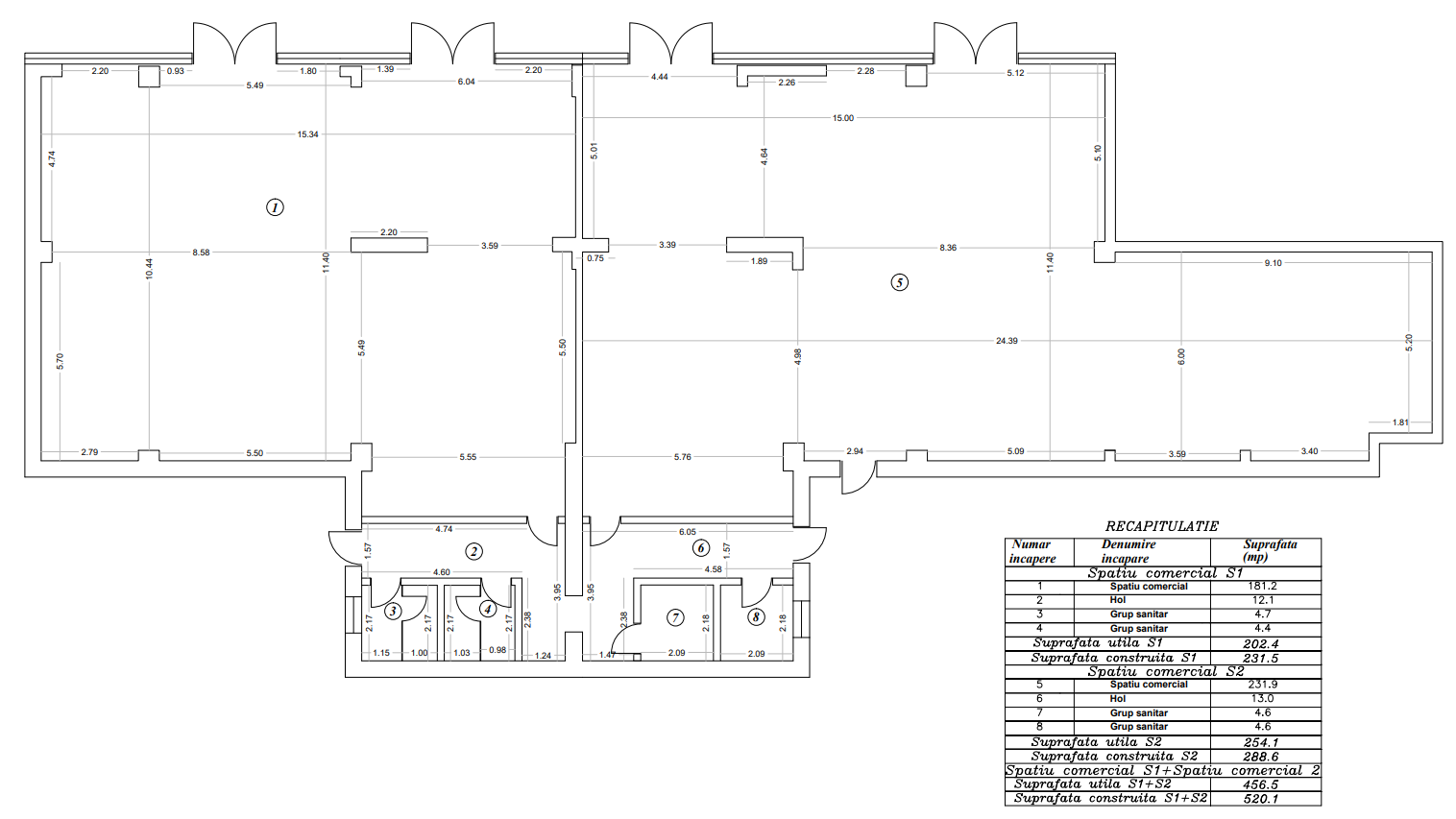 Inchiriere spatii comerciale pe Sos. Fabrica de Glucoza, Galeriile Belvedere, plan spatiu disponibil