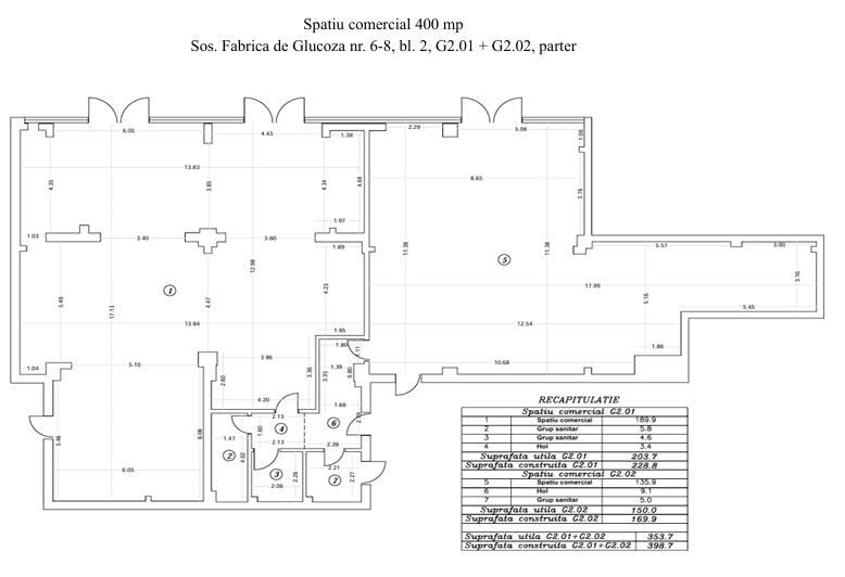 Spatiu comercial de inchirat sector 1, plan spatiu 400 m2 Spatiu comercial de inchirat sector 1, plan spatiu 400 m2