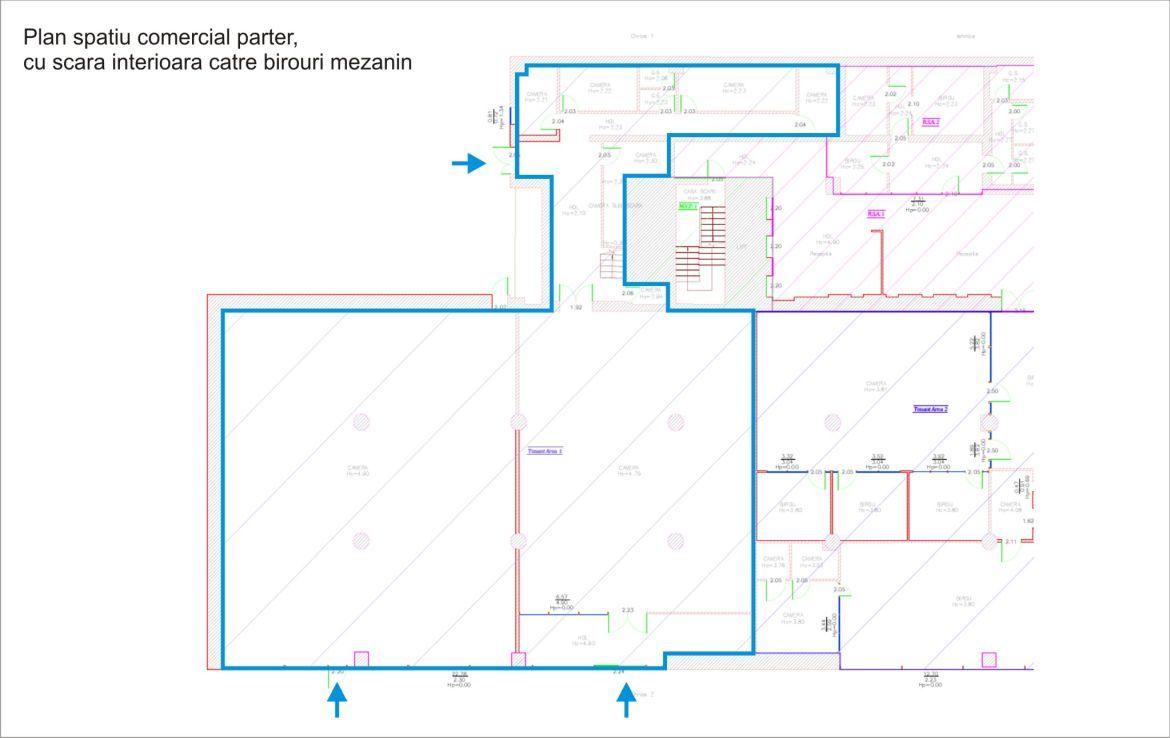 Spatiu comercial de inchiriat la Herastrau Building, acces metrou Aurel Vlaicu, plan parter