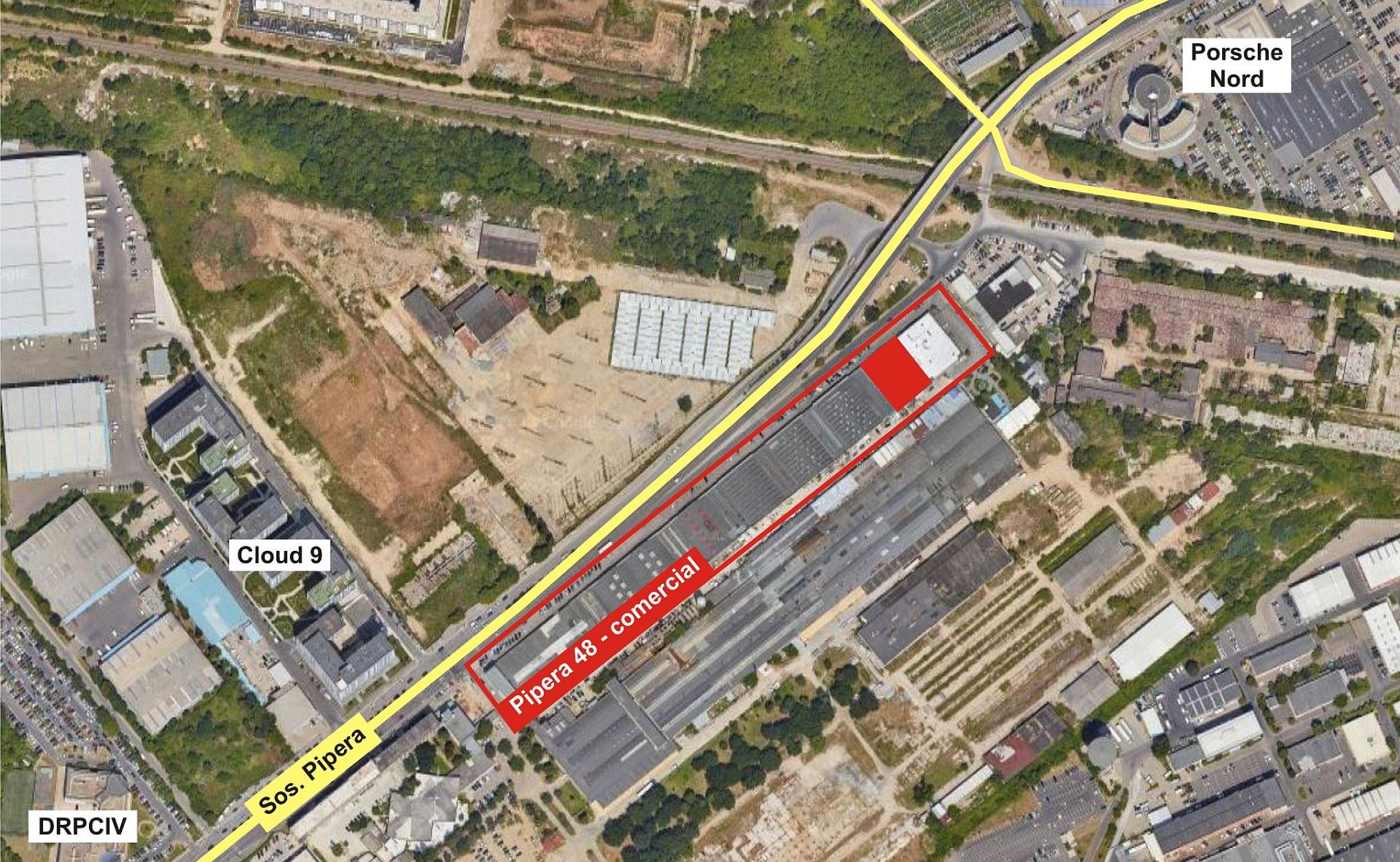Spatii comerciale de inchiriat in nordul Bucurestiului, Sos. Pipera, imagine incadrare in zona 