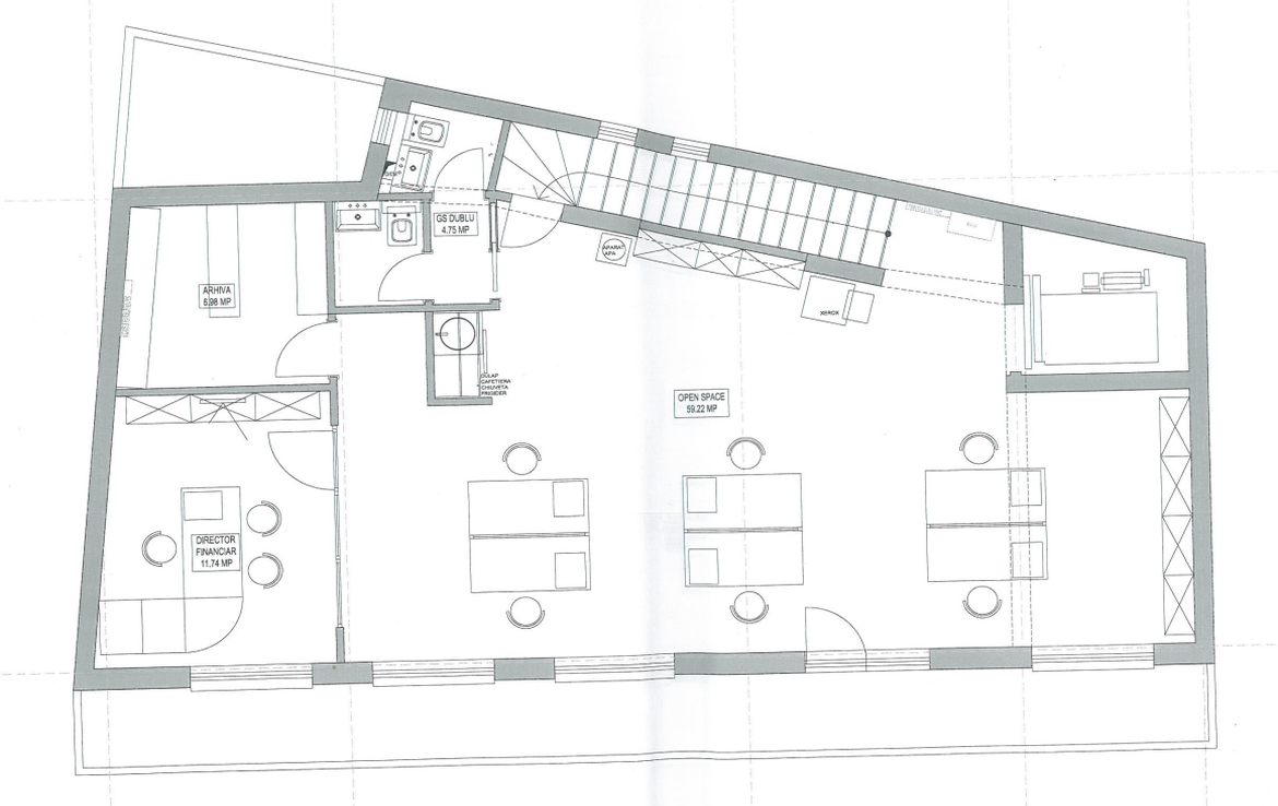 Spatiu comercial in centrul Bucurestiului, strada Plantelor. Plan etaj 1