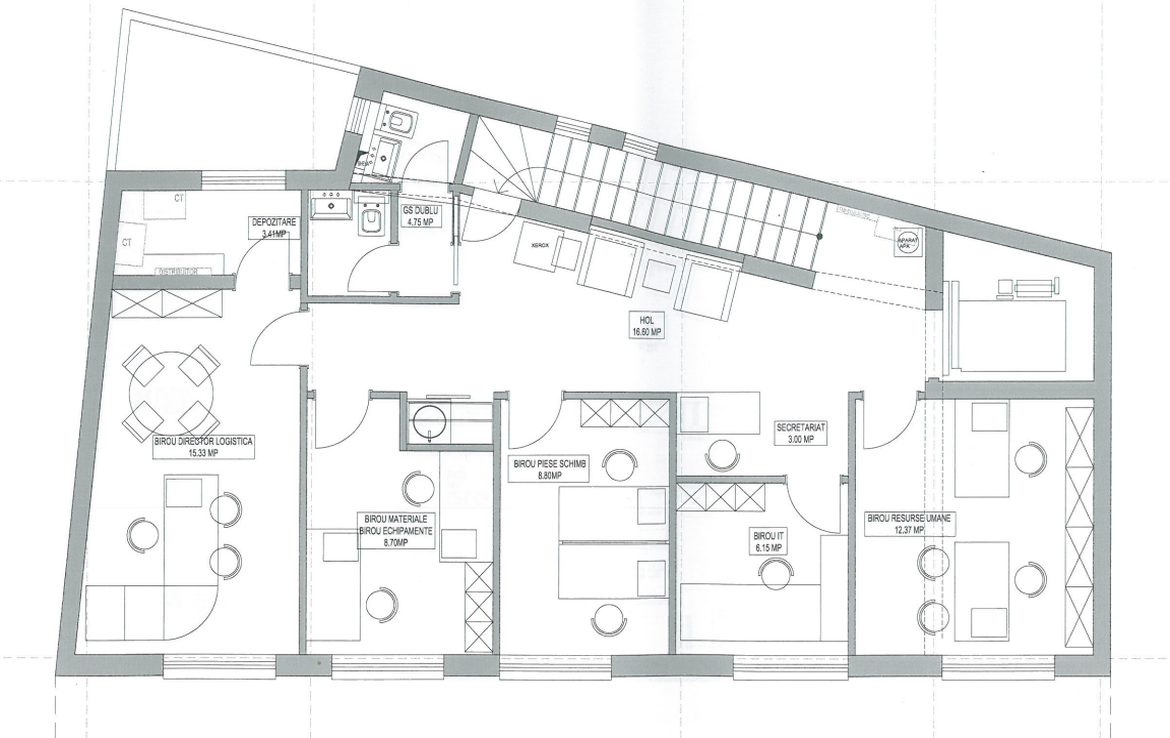 Spatiu comercial in centrul Bucurestiului, strada Plantelor. Plan etaj 2