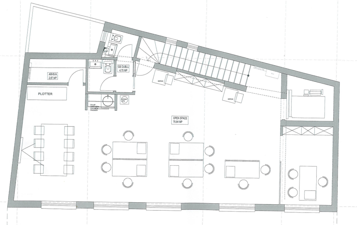 Spatiu comercial in centrul Bucurestiului, strada Plantelor. Plan etaj 3