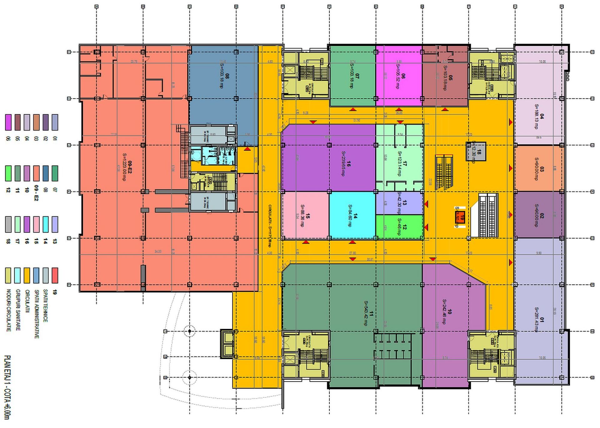 Spatii comerciale de inchiriat in Unirea Shopping Center, zona centrala, plan etaj 1